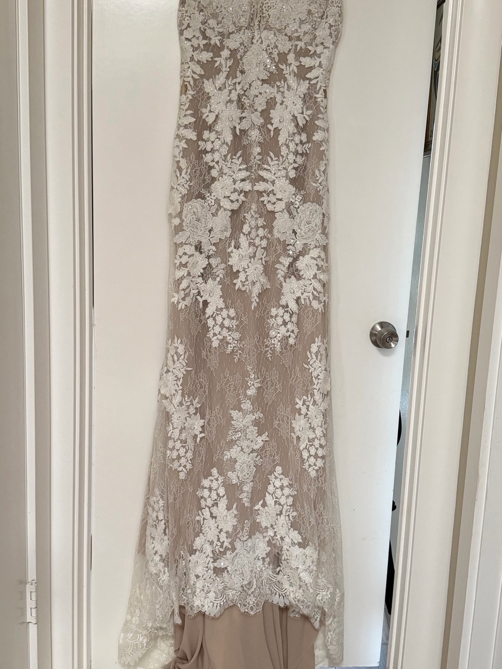 Stella York Ivory Lace Over Champagne Sheath Wedding Dress- never worn